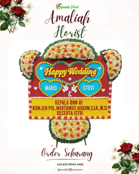 Papan Bunga Pernikahan Mruwak